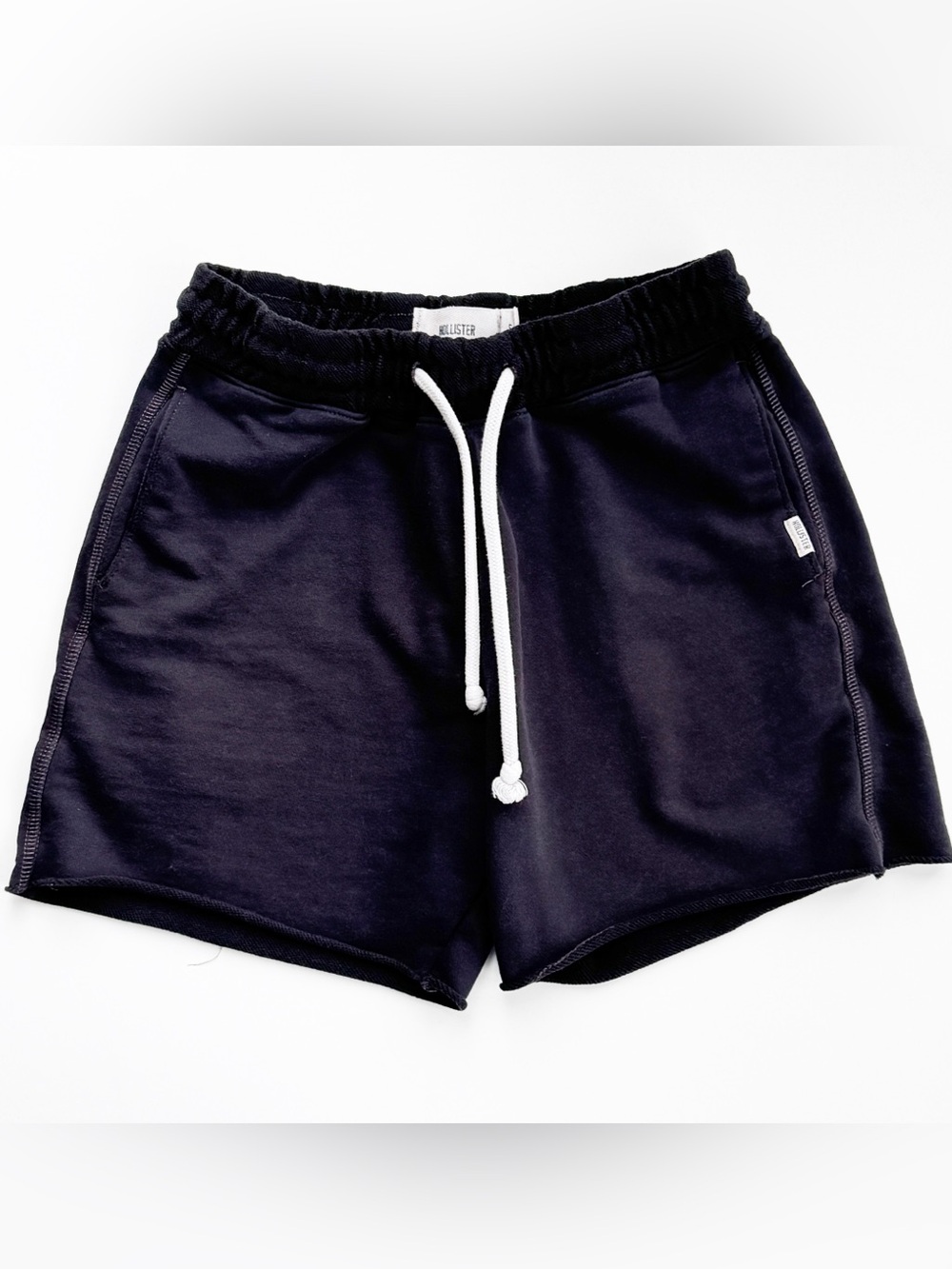 Hollister Men's Black Terry Drawstring Shorts